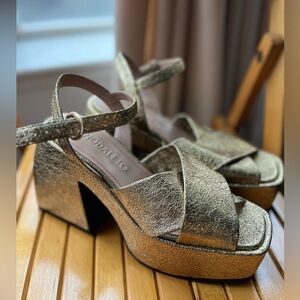 NODALETO Metallic-effect Chunky Sandals In Neutrals size 39 IT or 9 US